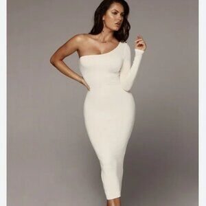 NWT JLUXLABEL Ivory One Shoulder Dress Size Small
